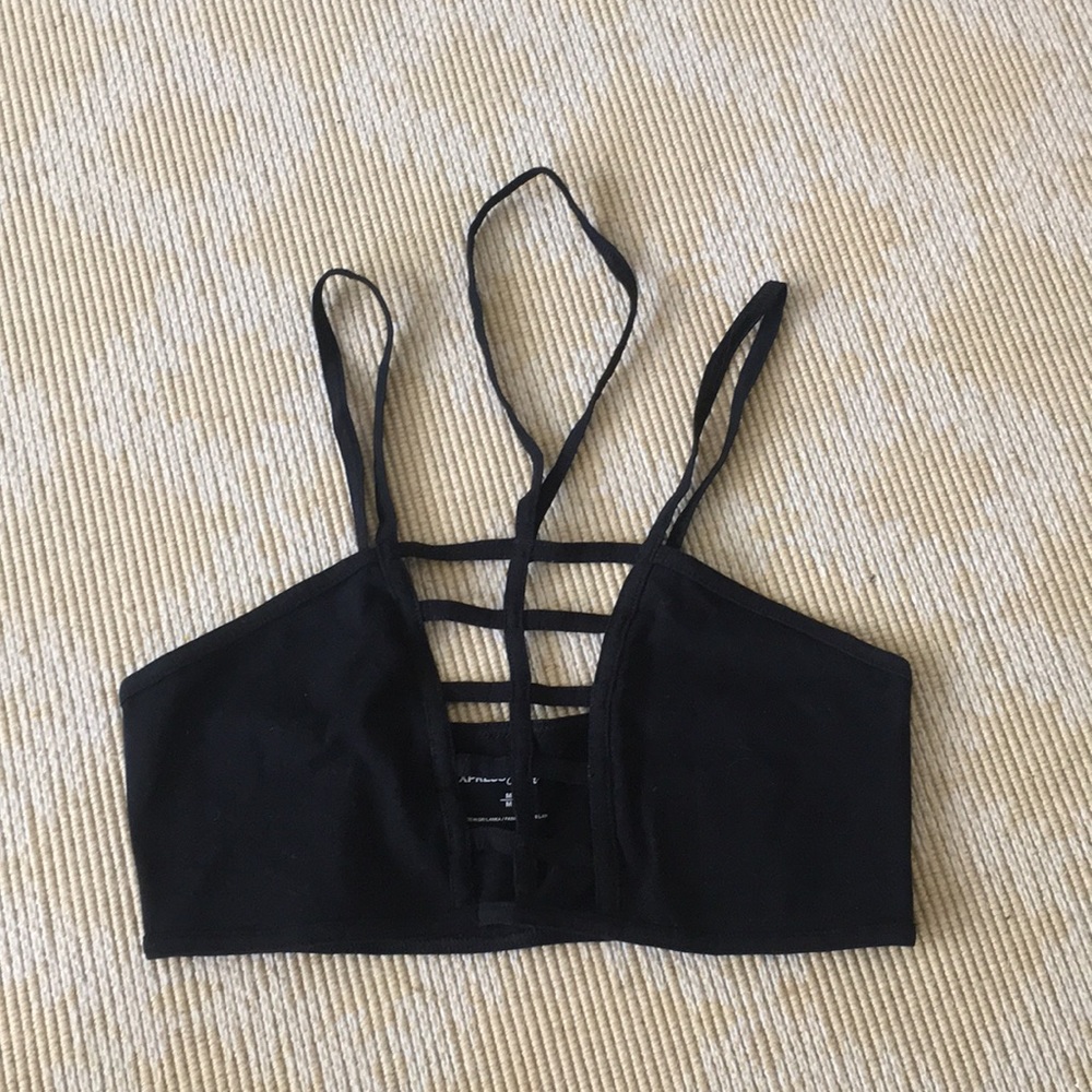 black strappy bralette
